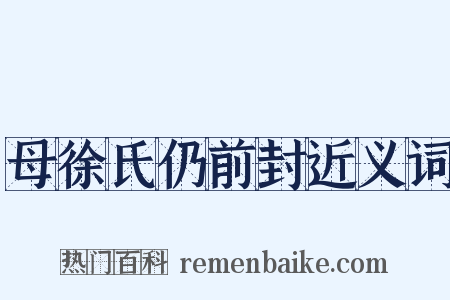 母徐氏仍前封近义词是什么意思的图片